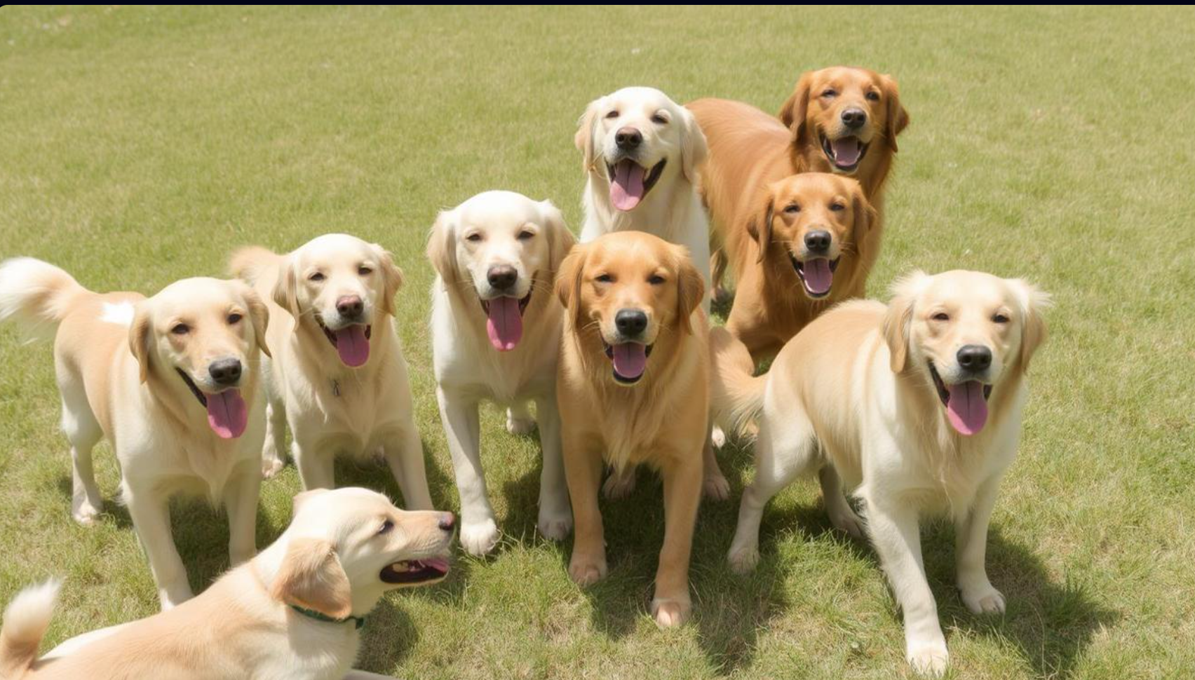 golden retrievers in field